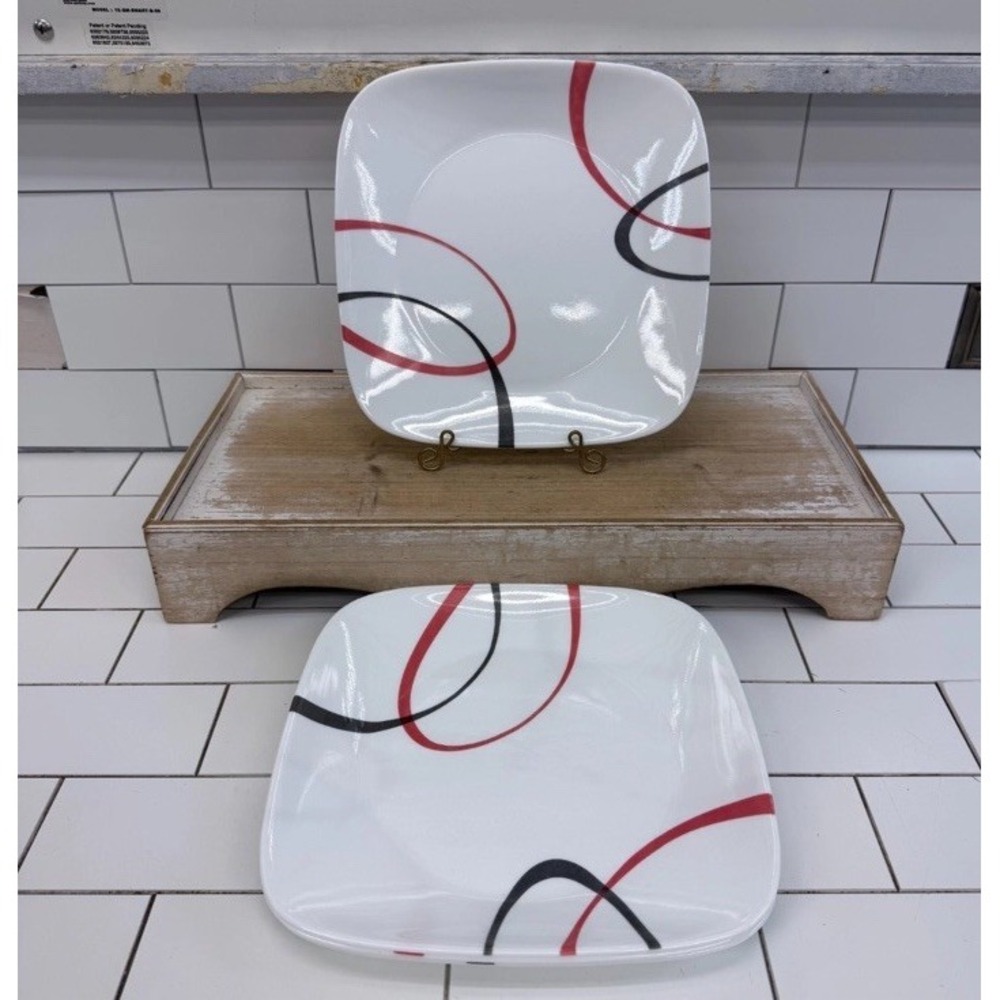 Corelle Fine Lines Dinner Plates Set of 4 Vitrelle